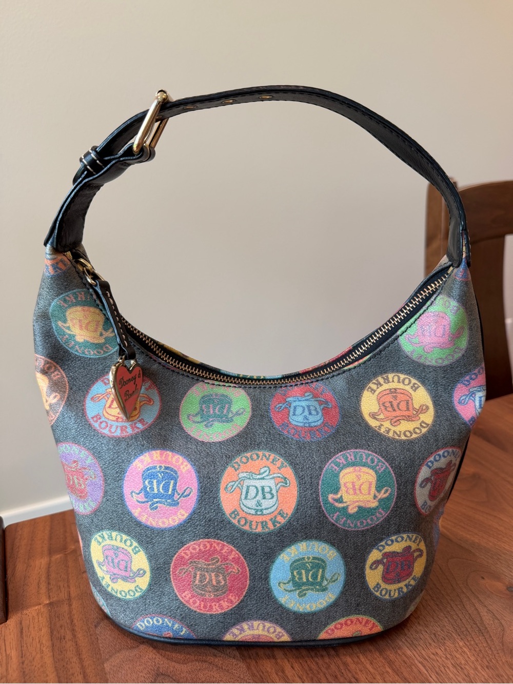 Dooney and Bourke Small Zip-Top Shoulder Bag Purse - Y2K Style Medallion